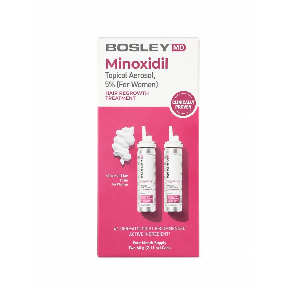 Bosley MD Minoxidil Topical Aerosol 5% (For Women) 4 Month Supply